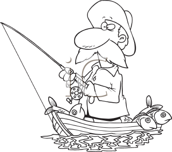 clipart old fisherman