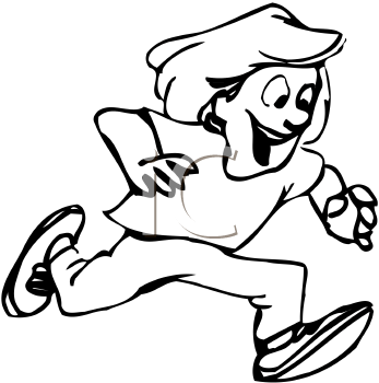 Clip Art Running Woman. Cartoon Clipart