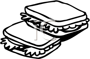 sandwich clipart black and white