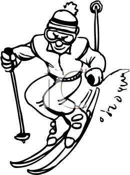 Skiing Clipart