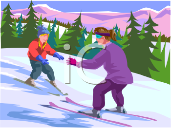 Skiing Clipart