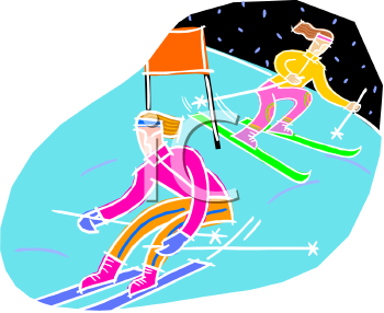 Skiing Clipart