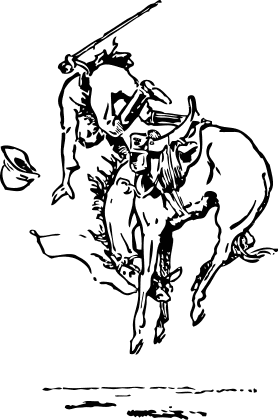 bronc riding clipart