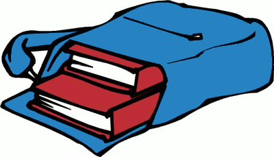 Books and Backpack Clip Art - Books and Backpack Image