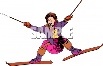 Skiing Clipart