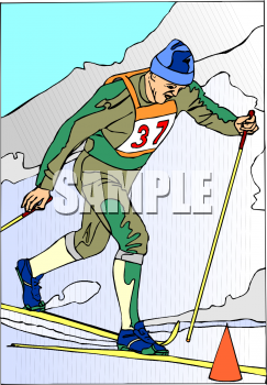 Skiing Clipart