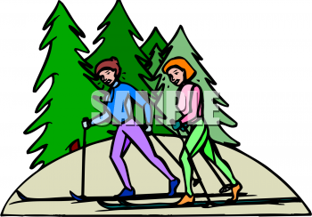 Skiing Clipart