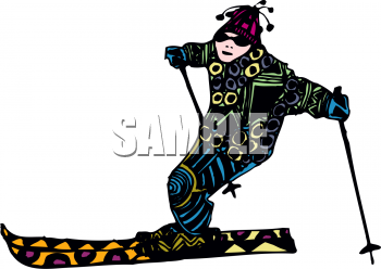 Skiing Clipart